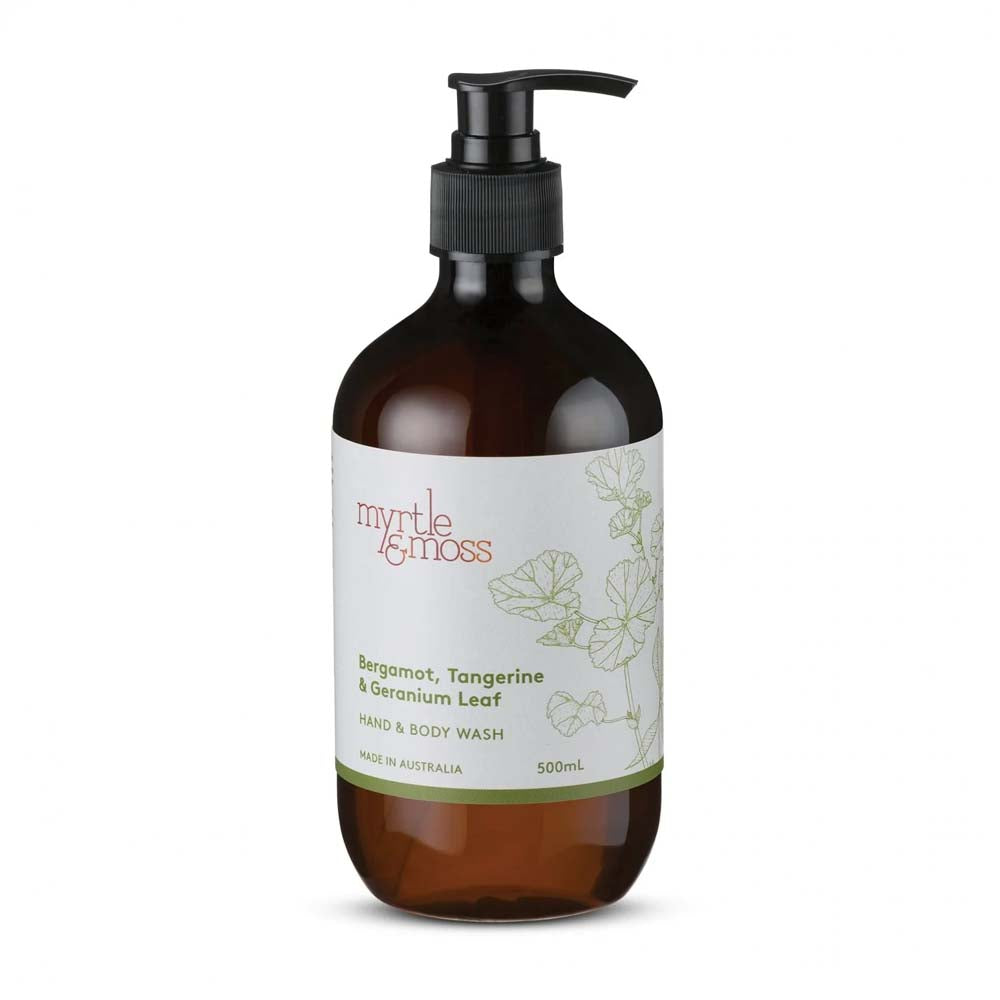 MYRTLE & MOSS: Hand & Body Wash | Bergamot Rind, Tangerine & Geranium Leaf
