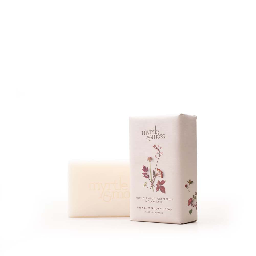 MYRTLE & MOSS: Shea Butter Soap | Rose Geranium