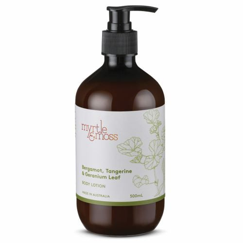 MYRTLE & MOSS: Body Lotion | Bergamot Rind, Tangerine & Geranium Leaf