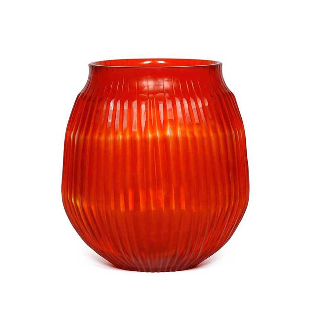BRIAN TUNKS: Cut Glass Vase Small | Blood Orange