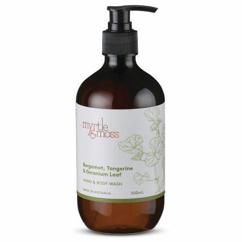 MYRTLE & MOSS: Hand & Body Wash | Bergamot Rind, Tangerine & Geranium Leaf