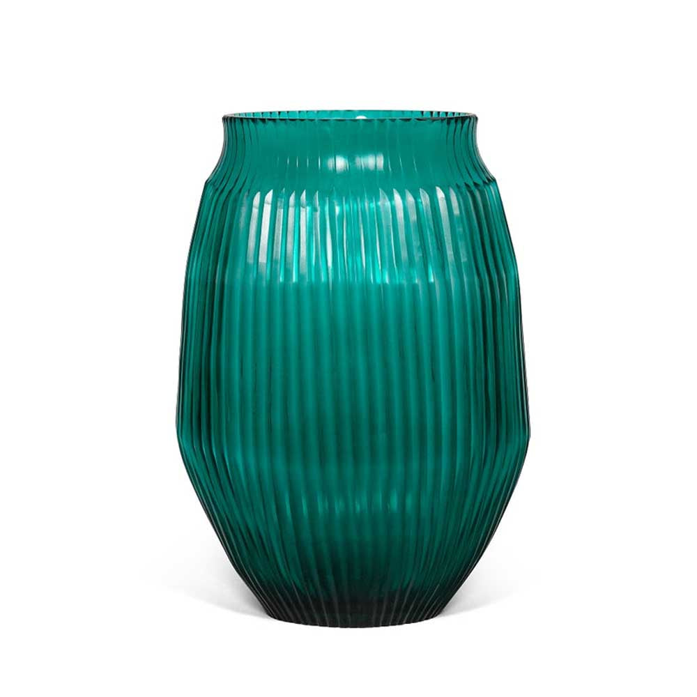 BRIAN TUNKS: Cut Glass Vase Medium | Turquoise