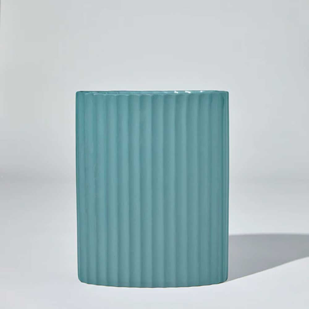 MARMOSET FOUND: Ripple Oval Vase Steel Blue (L)