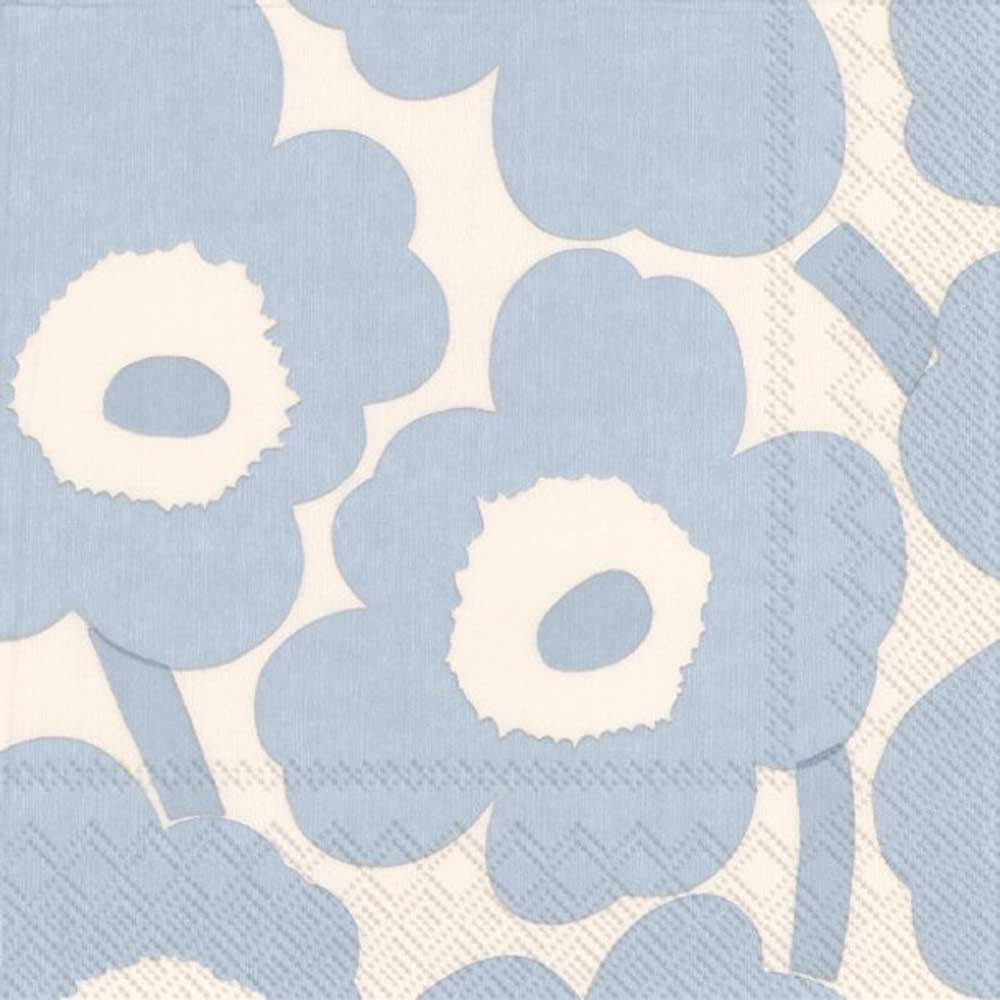 MARIMEKKO: Napkins | Unikko Cream Light Blue
