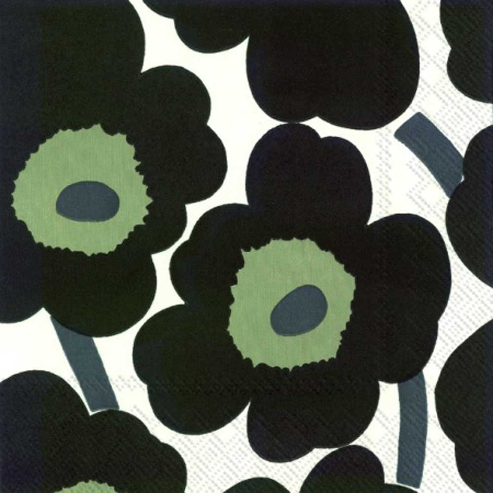 MARIMEKKO: Napkins | Unikko White Black