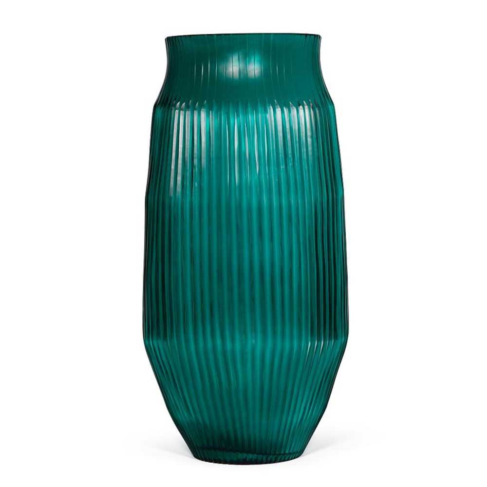 BRIAN TUNKS: Cut Glass Vase Large | Turquoise