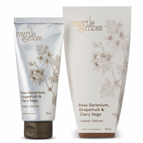 MYRTLE & MOSS: Hand Cream | Rose Geranium, Grapefruit & Clary Sage