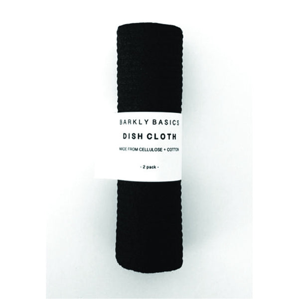 BARKLY BASICS Black Dish Cloths - Pack of 2