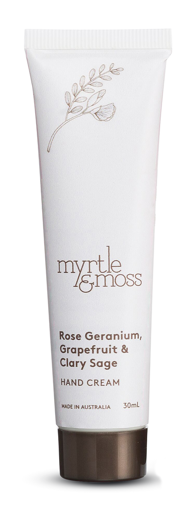 MYRTLE & MOSS: Hand Cream | Rose Geranium, Grapefruit & Clary Sage
