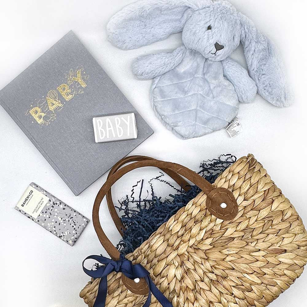 BABY BASKET: Blue Baby Bunny