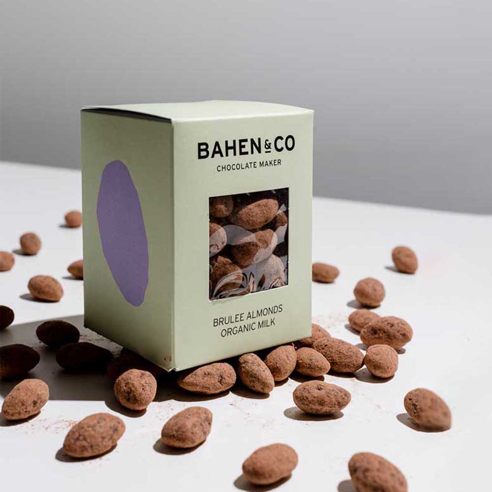 BAHEN & CO CHOCOLATE: Coated | Brulee Almonds Organic Milk