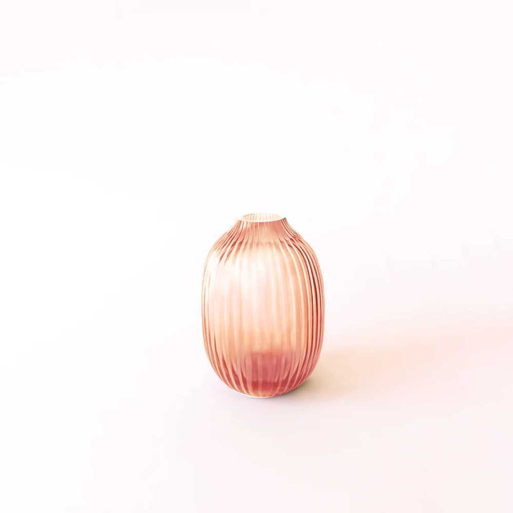 BRIAN TUNKS: Cut Glass Vase Pod | Peach