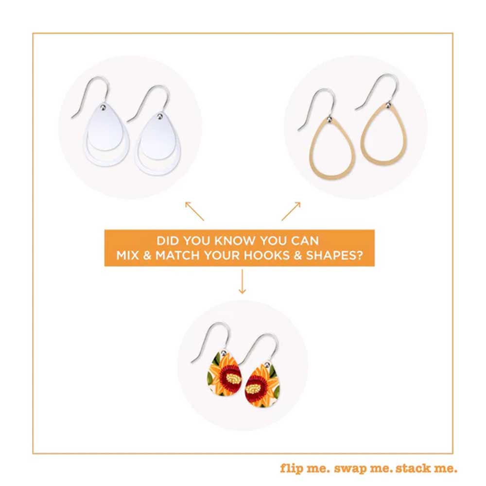MOE MOE DESIGN: Kirsten Katz Sunflower | Layered Iconic Outline Drop Earrings