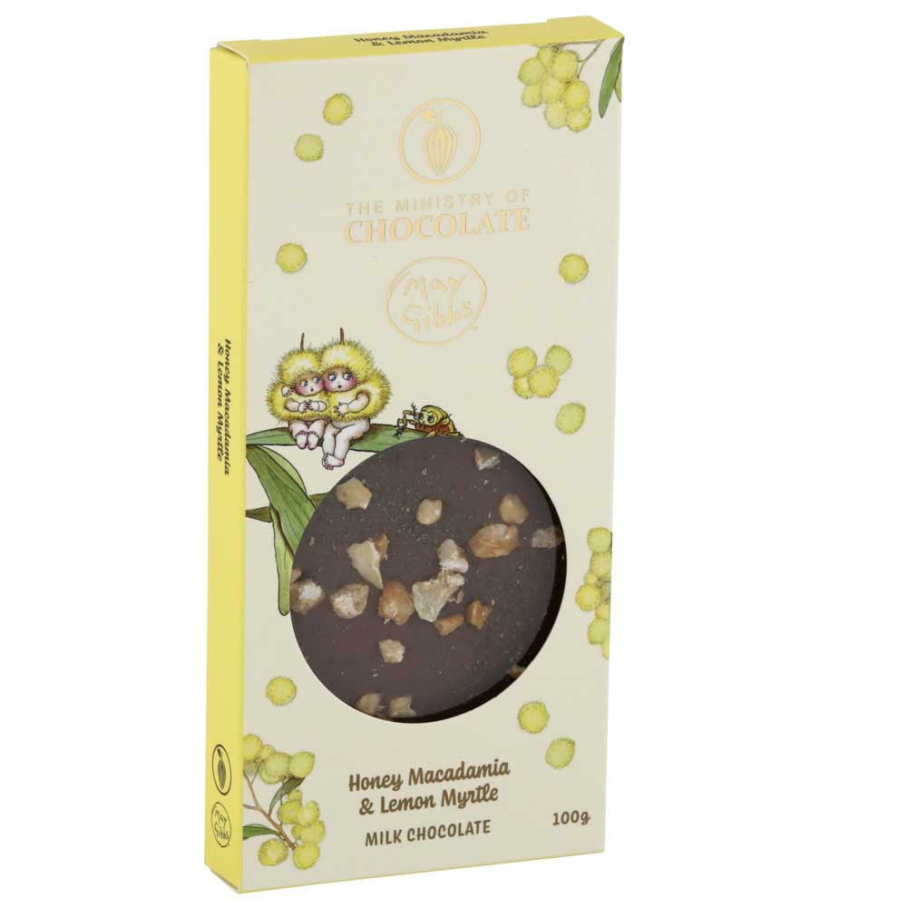 MINISTRY OF CHOCOLATE: May Gibbs Bar | Honey Macadamia & Lemon Myrtle