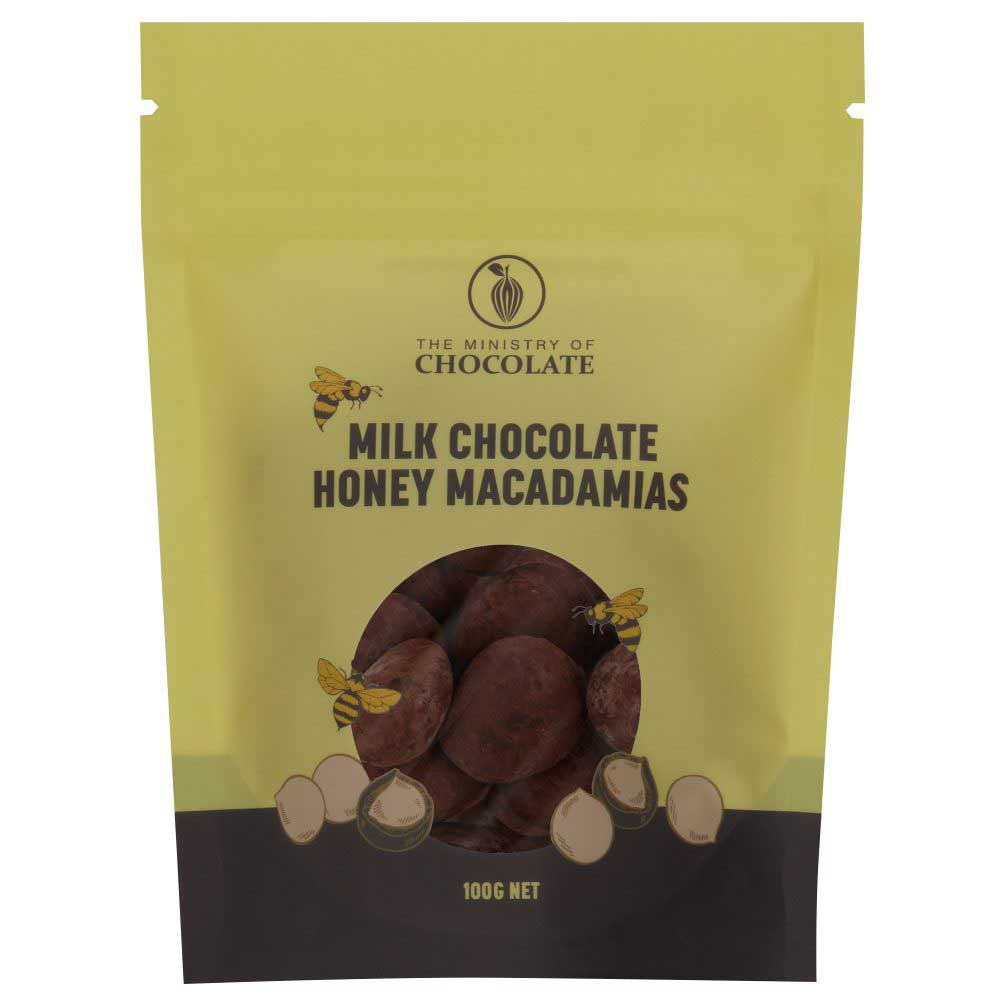 MINISTRY OF CHOCOLATE: Pouch | Milk Choc Honey Macadamias