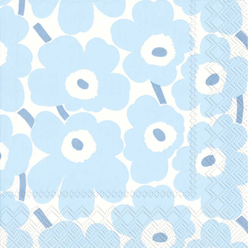 MARIMEKKO: Napkins | Mini Unikko Light Blue