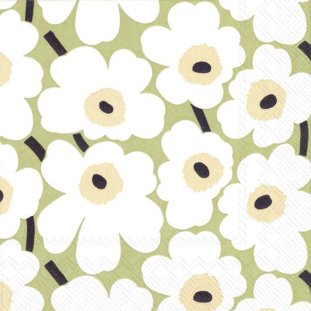 MARIMEKKO: Napkins | Mini Unikko Light Green