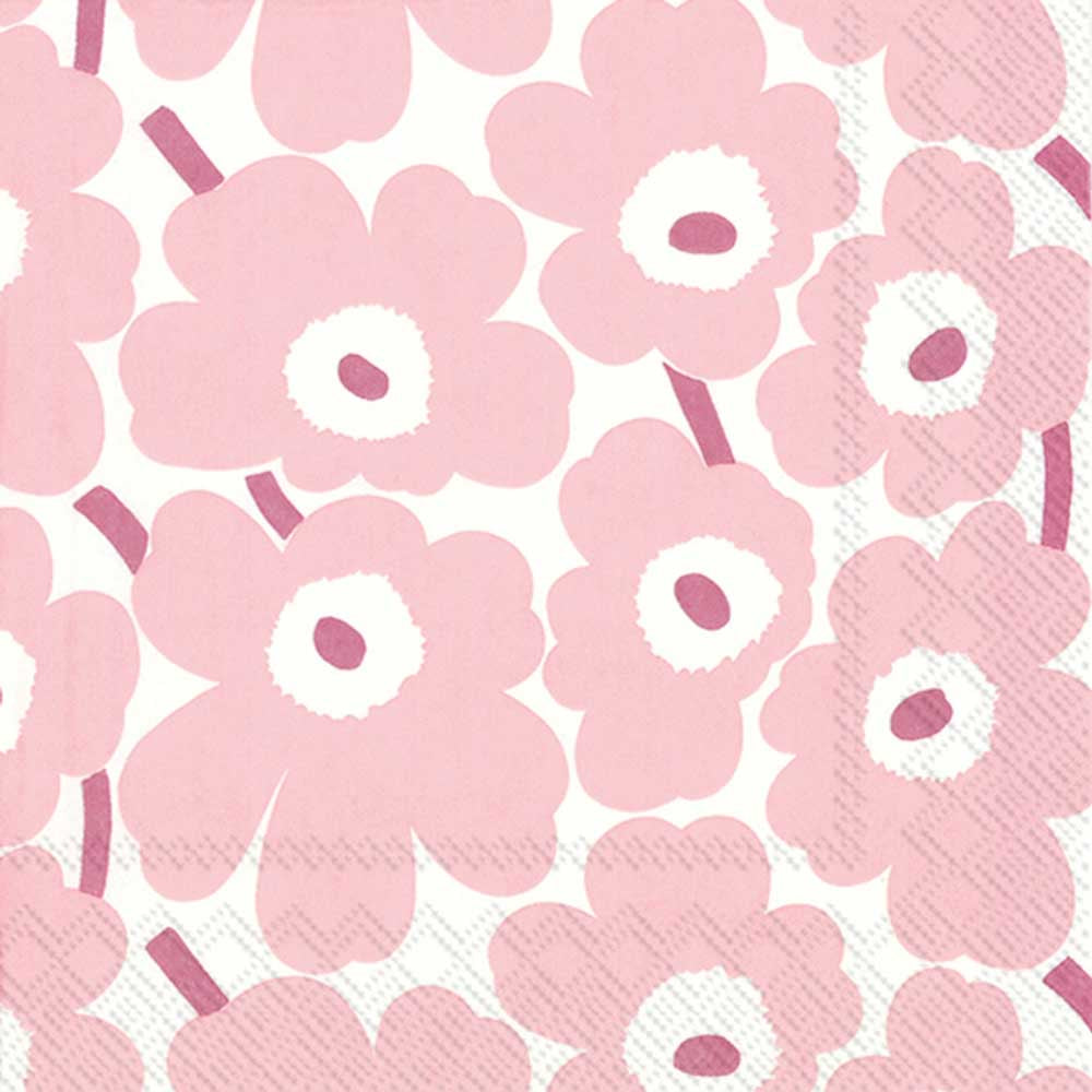 MARIMEKKO: Napkins | Mini Unikko Light Rose