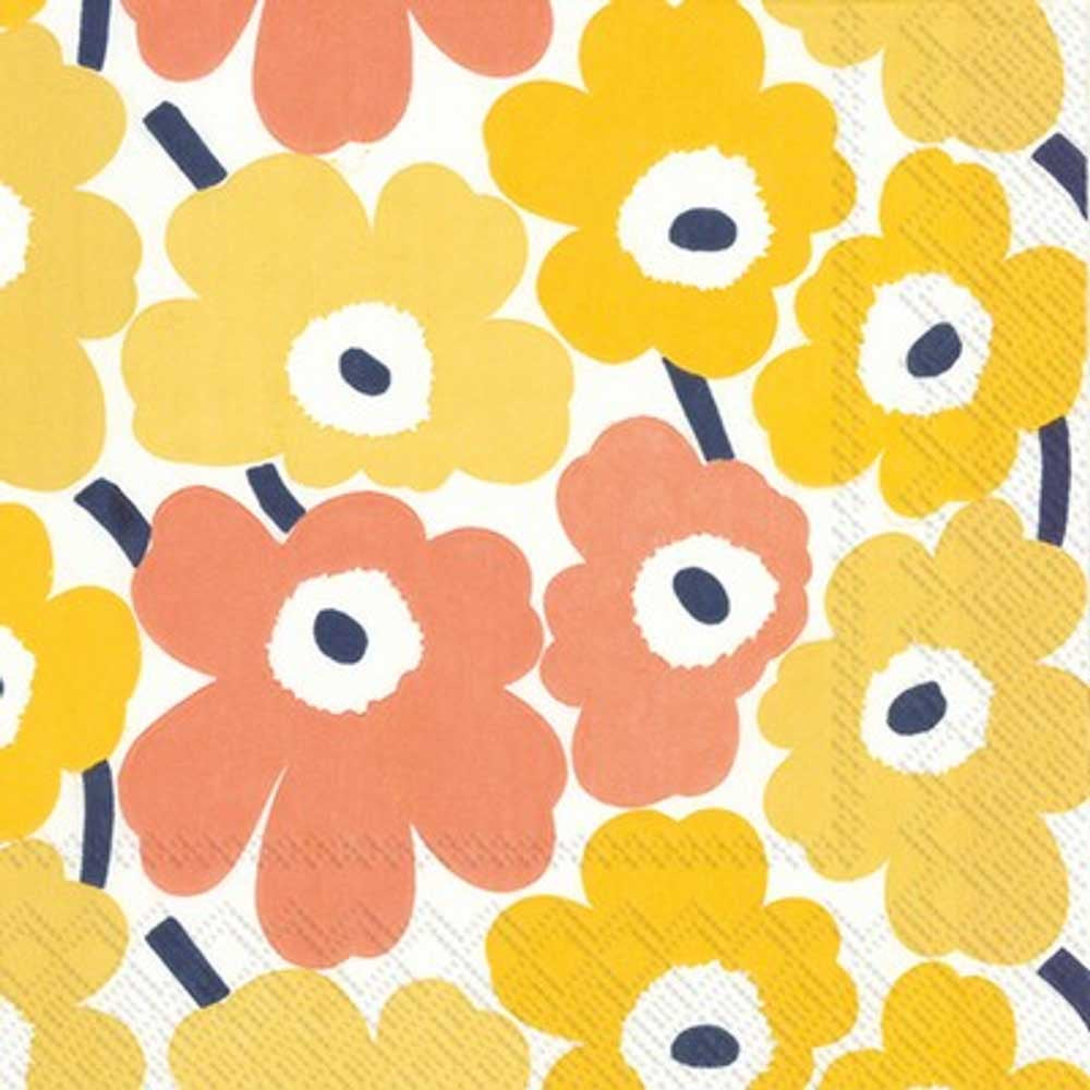 MARIMEKKO: Napkins | Mini Unikko Yellow