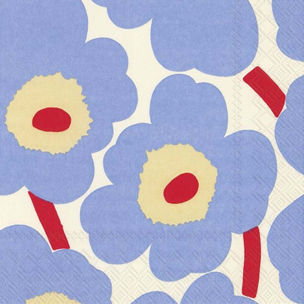 MARIMEKKO: Napkins | Unikko Cream Blue