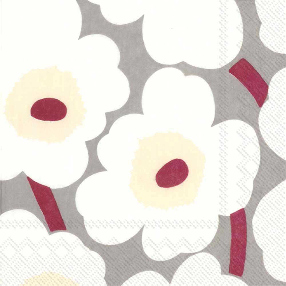 MARIMEKKO: Napkins | Unikko Grey Cream