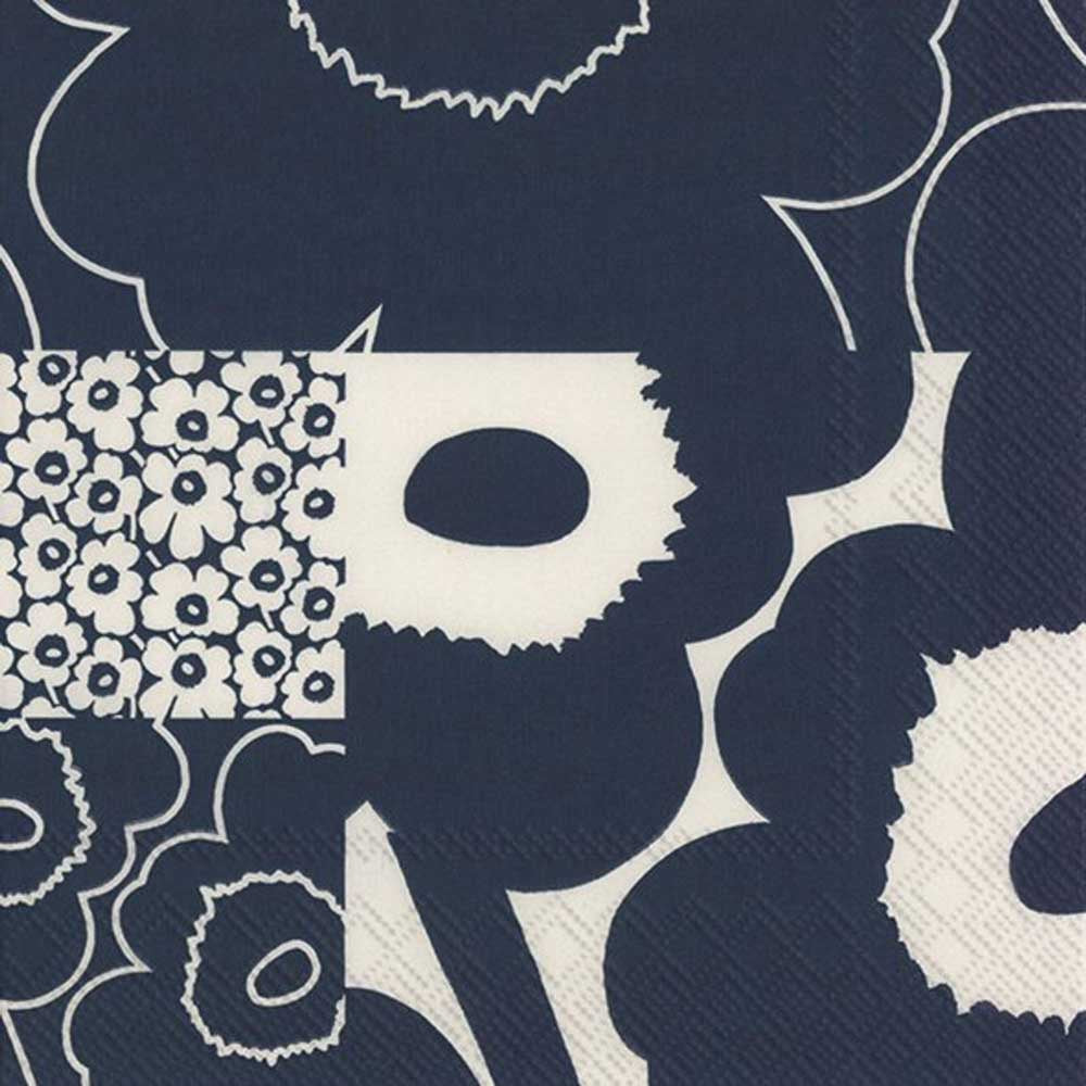 MARIMEKKO: Napkins | Unikko Kollaasi Dk Blue