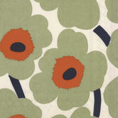 MARIMEKKO: Napkins | Unikko Sage Orange