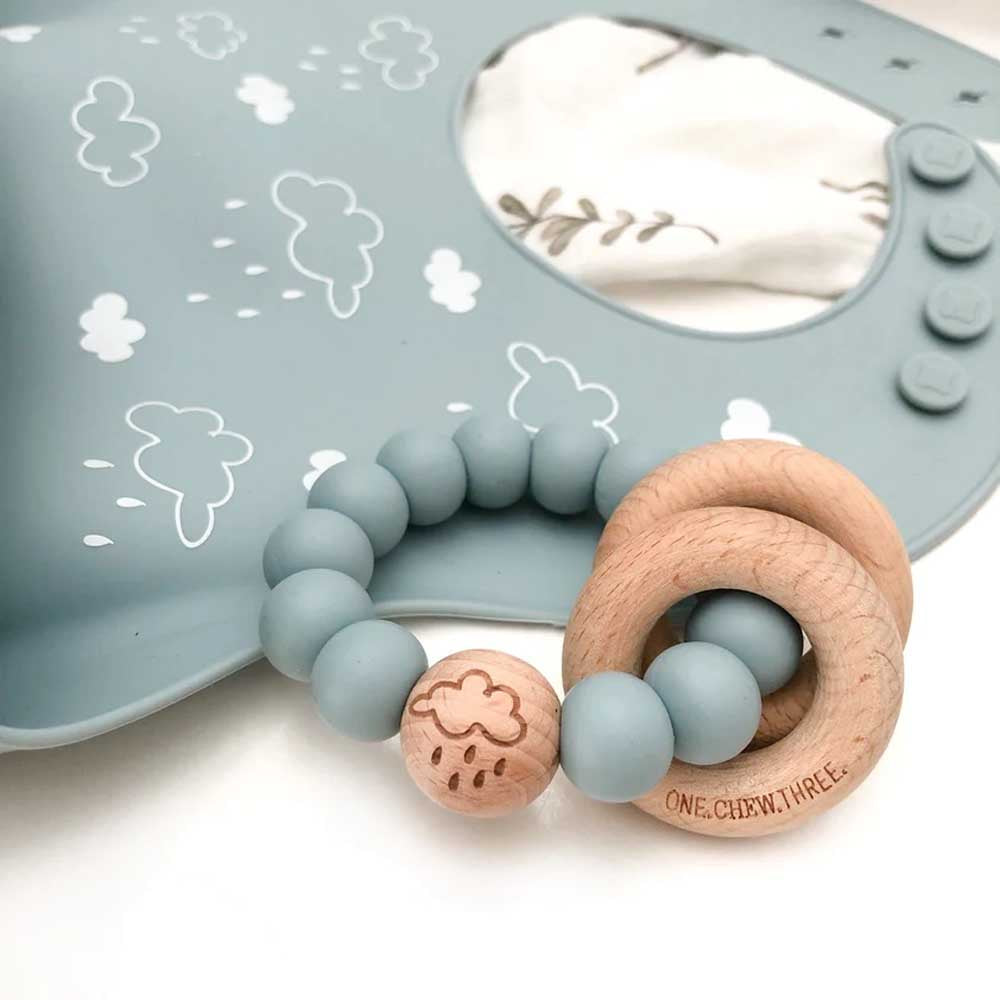 ONE CHEW THREE: Silicone Teether | Blue Clouds