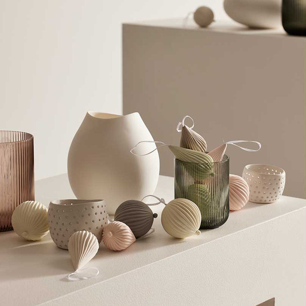 PAPAYA: Wanderlust Hanging Porcelain Sphere | Chalk