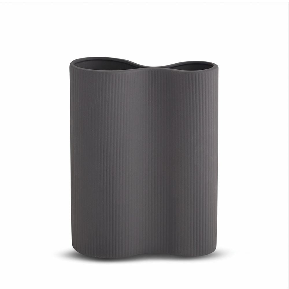 MARMOSET FOUND: Ribbed Infinity Vase Charcoal (M)