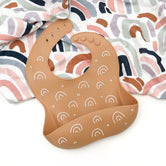 ONE CHEW THREE: Silicone Catch Bib | Caramel Rainbows