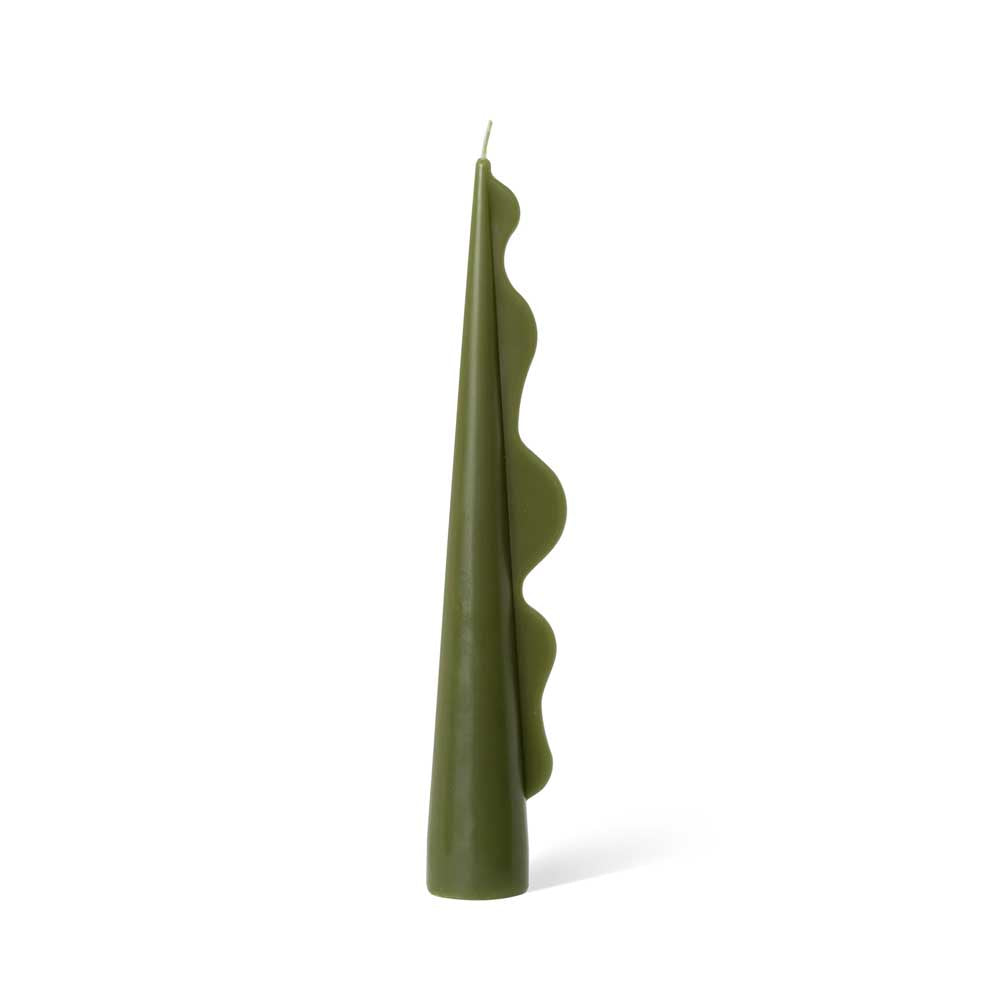 BLACK BLAZE: Seaweed Pillar Candle | Olive
