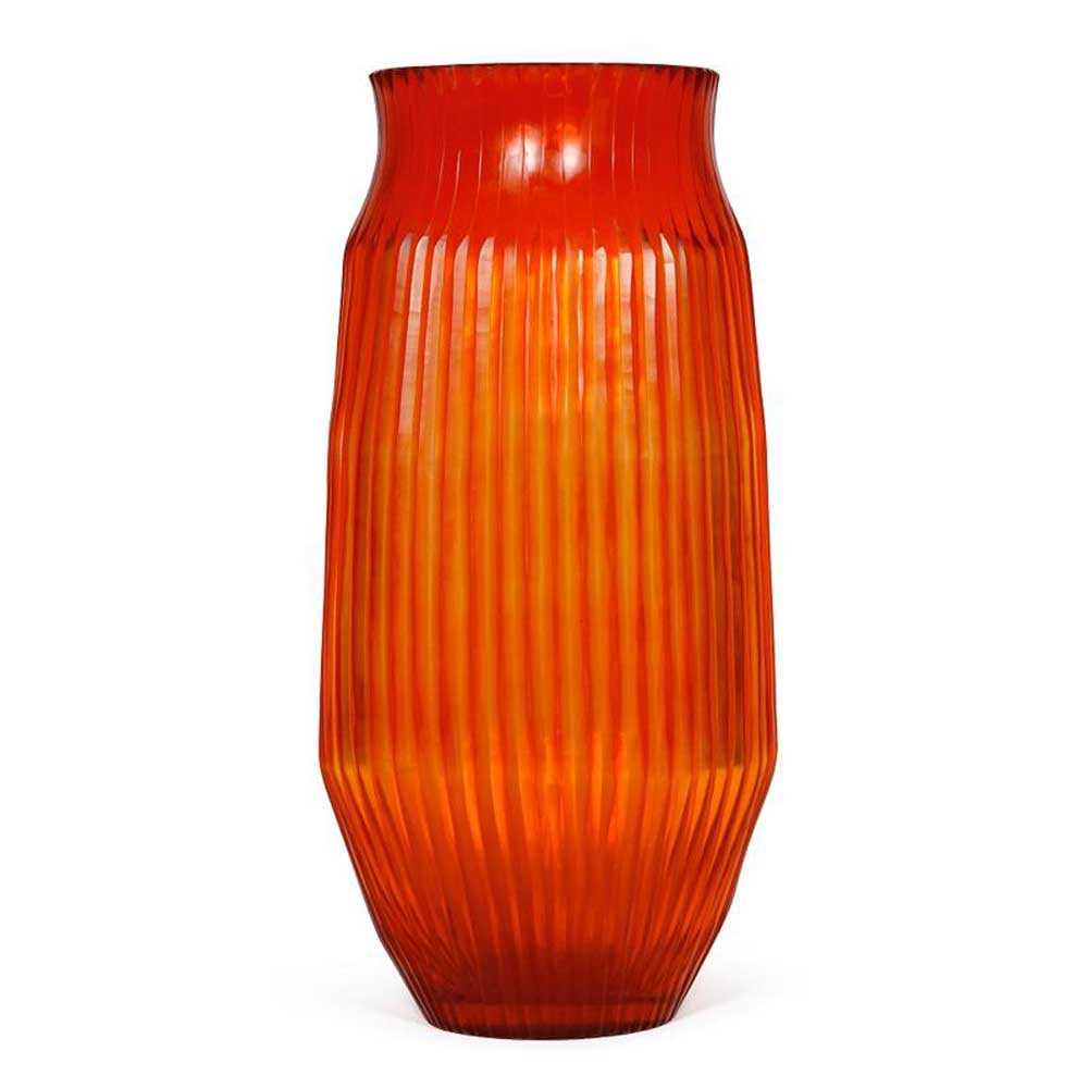 BRIAN TUNKS: Cut Glass Vase Large | Blood Orange