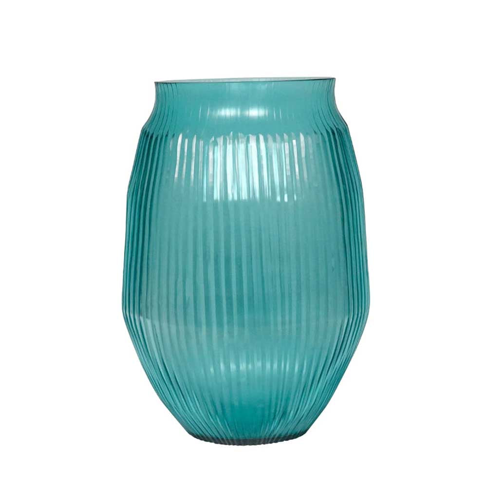 BRIAN TUNKS: Cut Glass Vase Medium | Marine