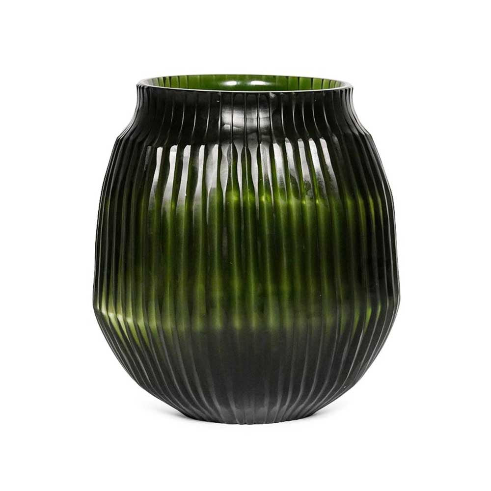 BRIAN TUNKS: Cut Glass Vase Small | Leaf