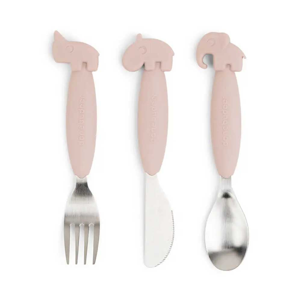 DONE BY DEER: Easy-Grip Cutlery Set | Powder