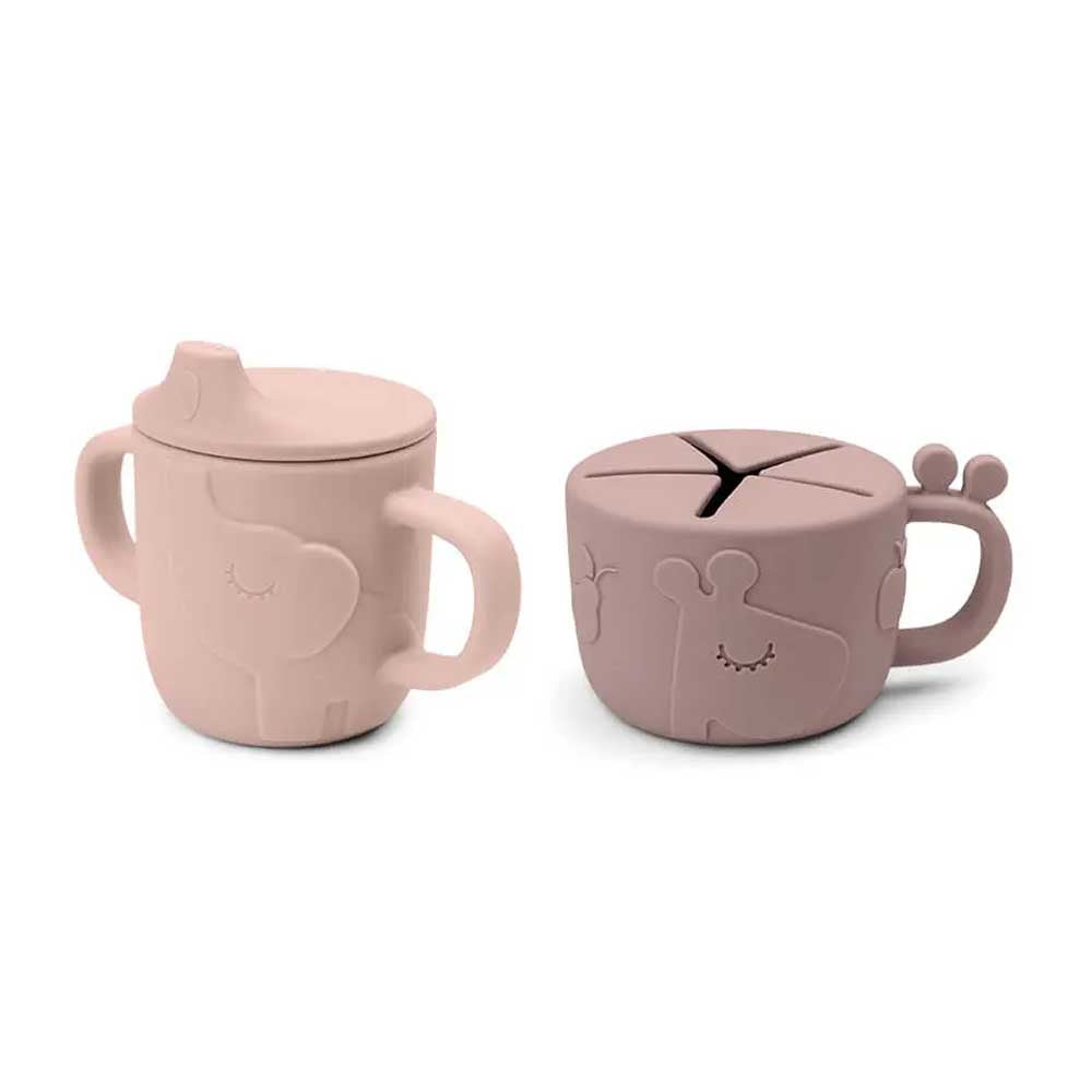 DONE BY DEER: Peekaboo Spout & Snack Cup Set | Powder