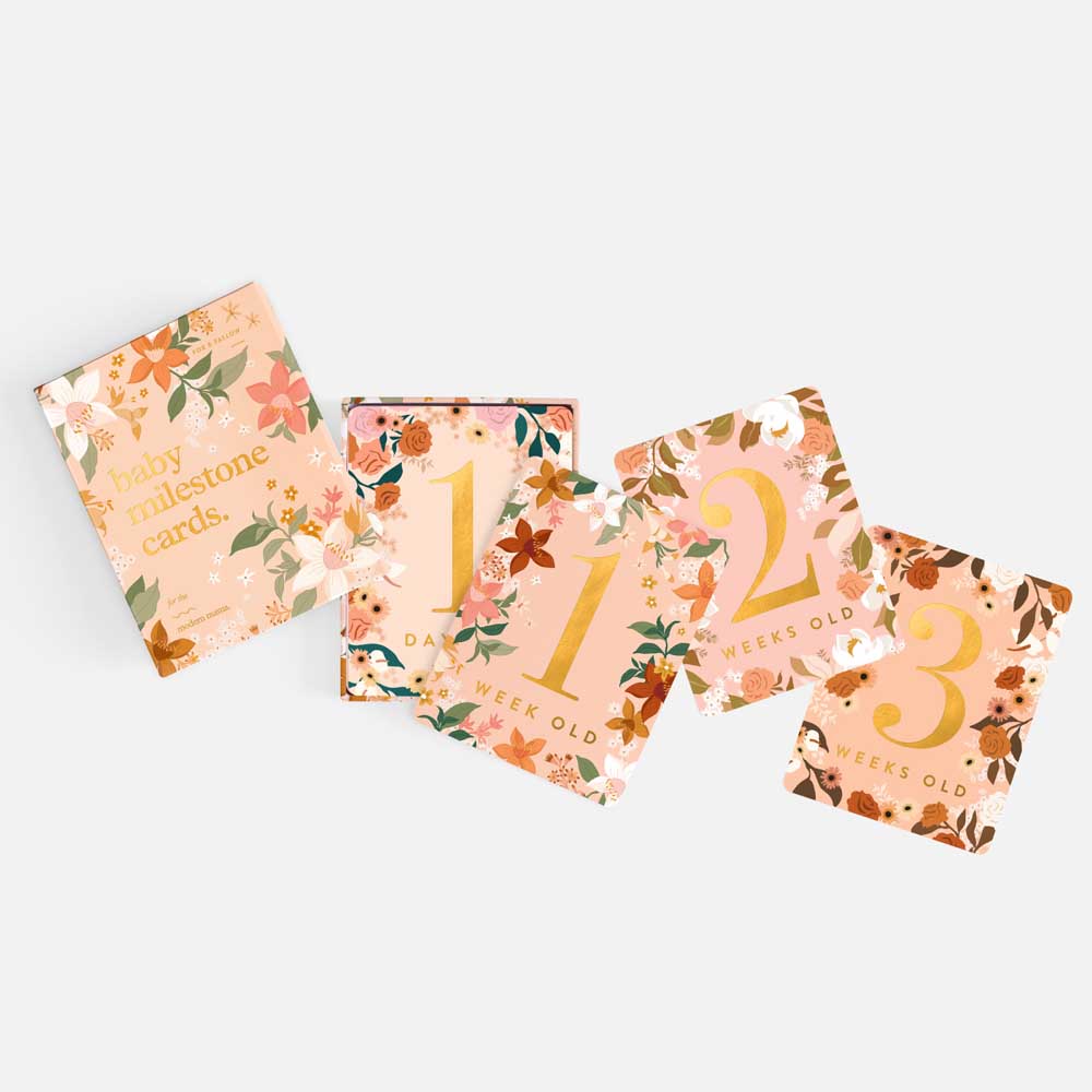 FOX & FALLOW: Baby Milestone Cards | Floral