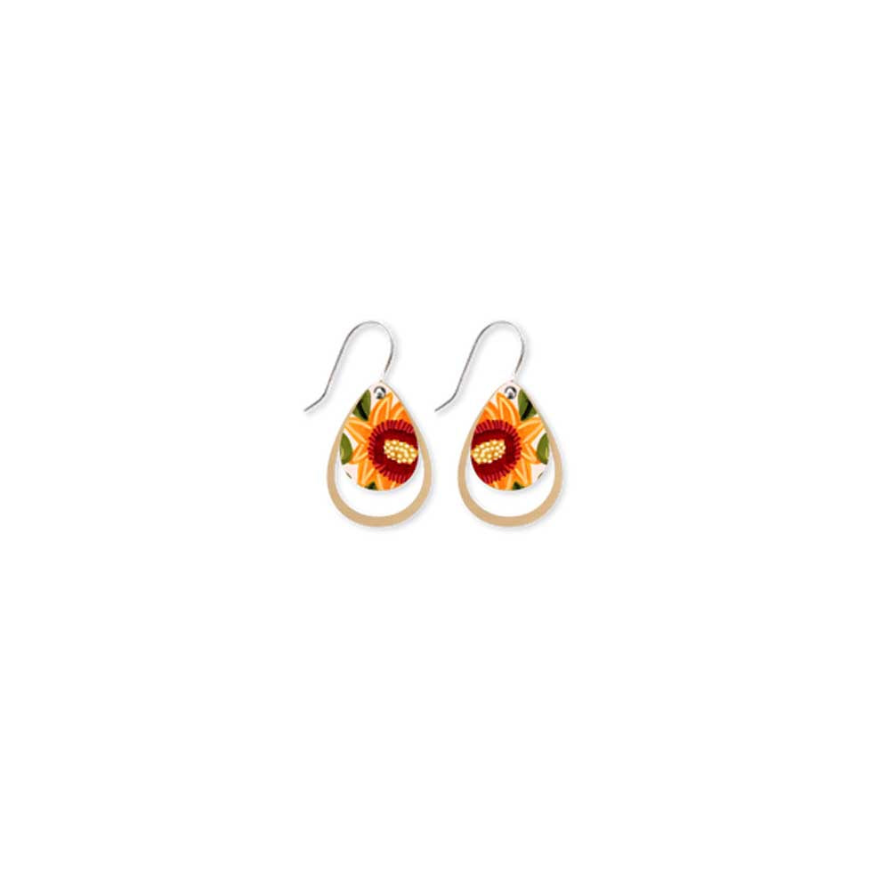 MOE MOE DESIGN: Kirsten Katz Sunflower | Layered Iconic Outline Drop Earrings