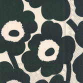 MARIMEKKO: Napkins | Unikko Cream Dark Green