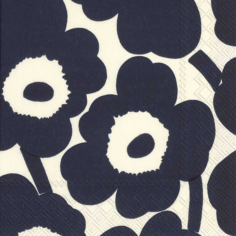 MARIMEKKO: Napkins | Unikko Dark Blue Nature