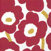 MARIMEKKO: Napkins | Unikko Dark Red Gold