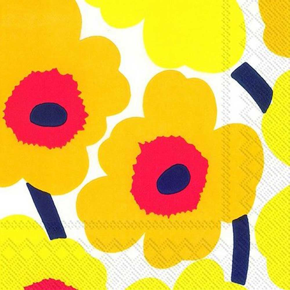 MARIMEKKO: Napkins | Unikko Dark Yellow