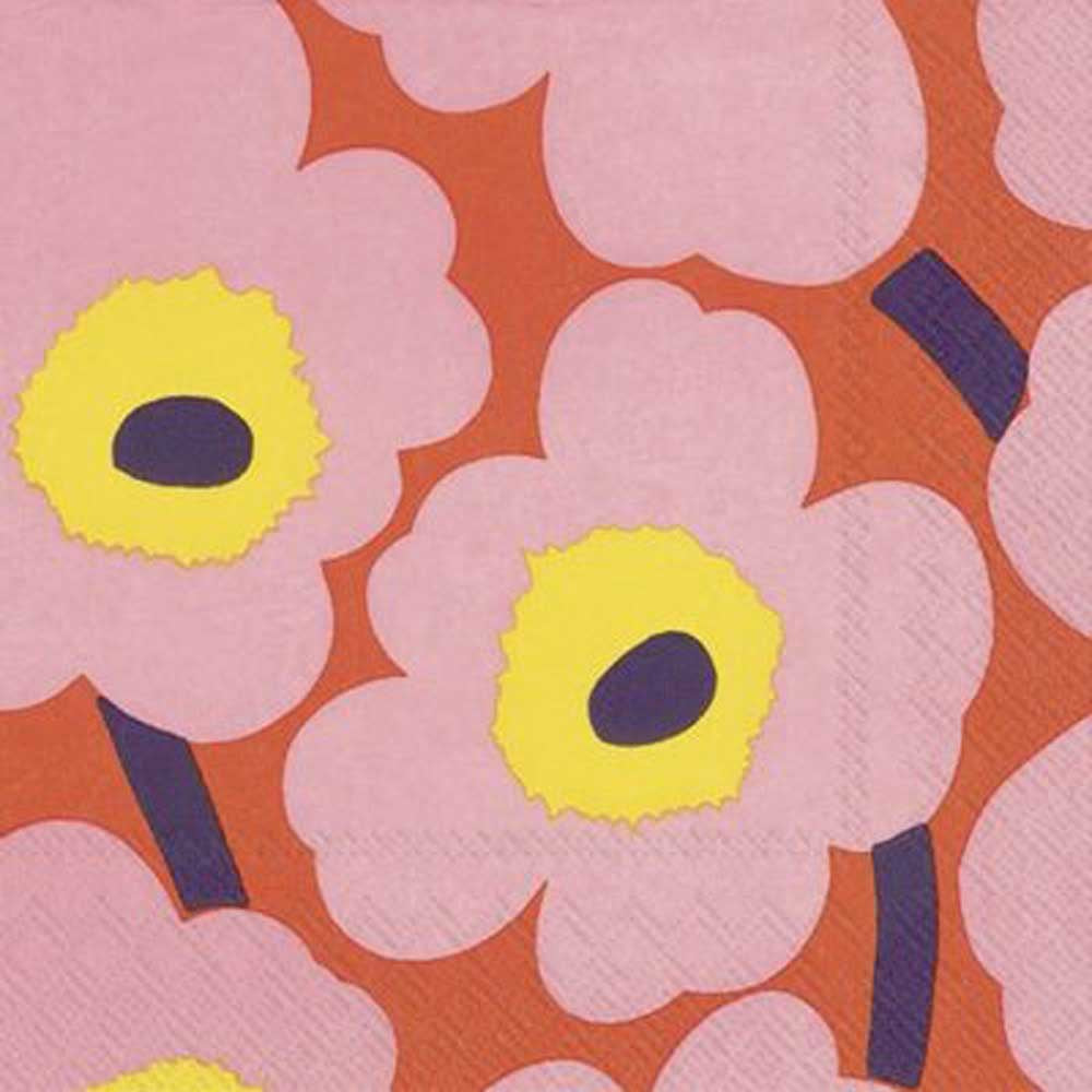 MARIMEKKO: Napkins | Unikko Rose Orange