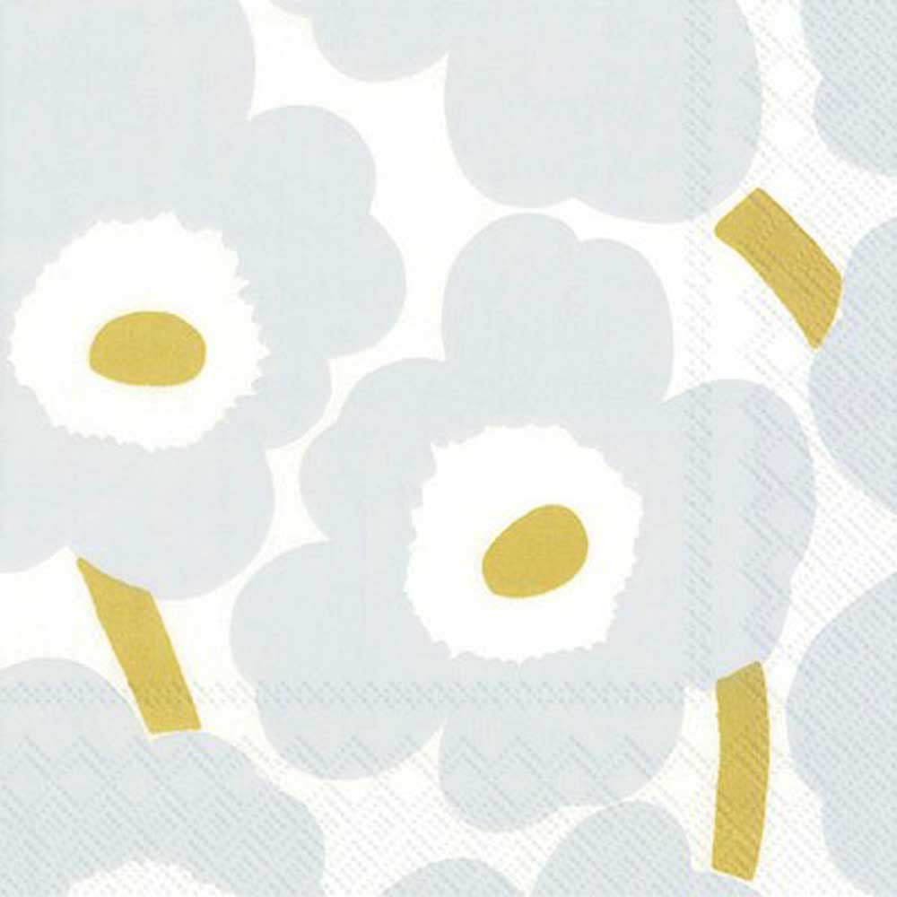 MARIMEKKO: Napkins | Unikko White Silver