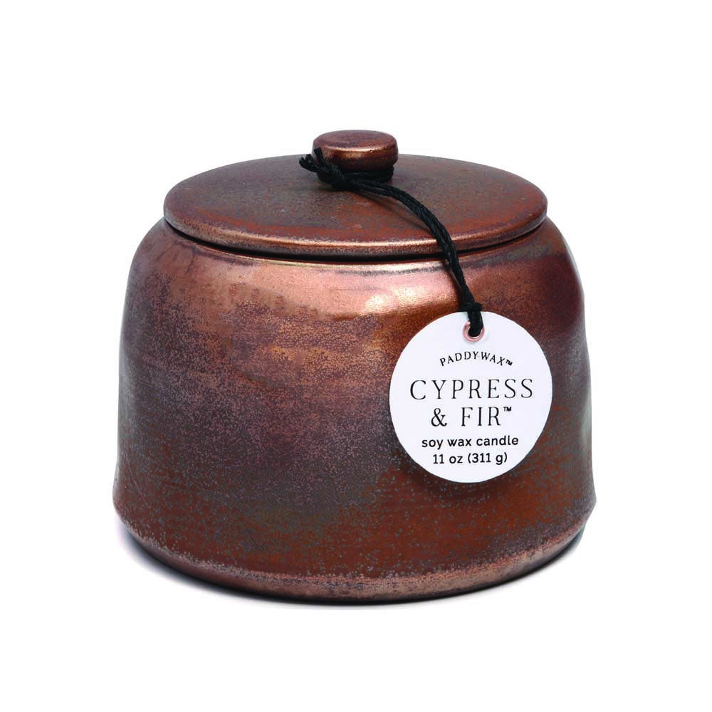PADDYWAX: Cypress & Fir | Bronzed Glazed Ceramic Jar