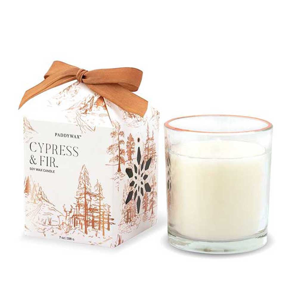 PADDYWAX: Cypress & Fir | Copper-Rimmed Glass Votive Candle