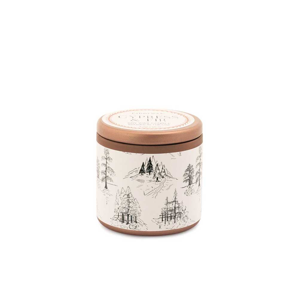 PADDYWAX: Cypress & Fir | Copper Tin Candle - White
