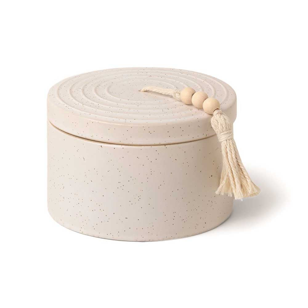 PADDYWAX: Cypress & Fir | Tassel Ceramic Candle - White
