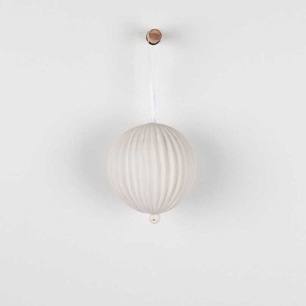 PAPAYA: Wanderlust Hanging Porcelain Sphere | Chalk